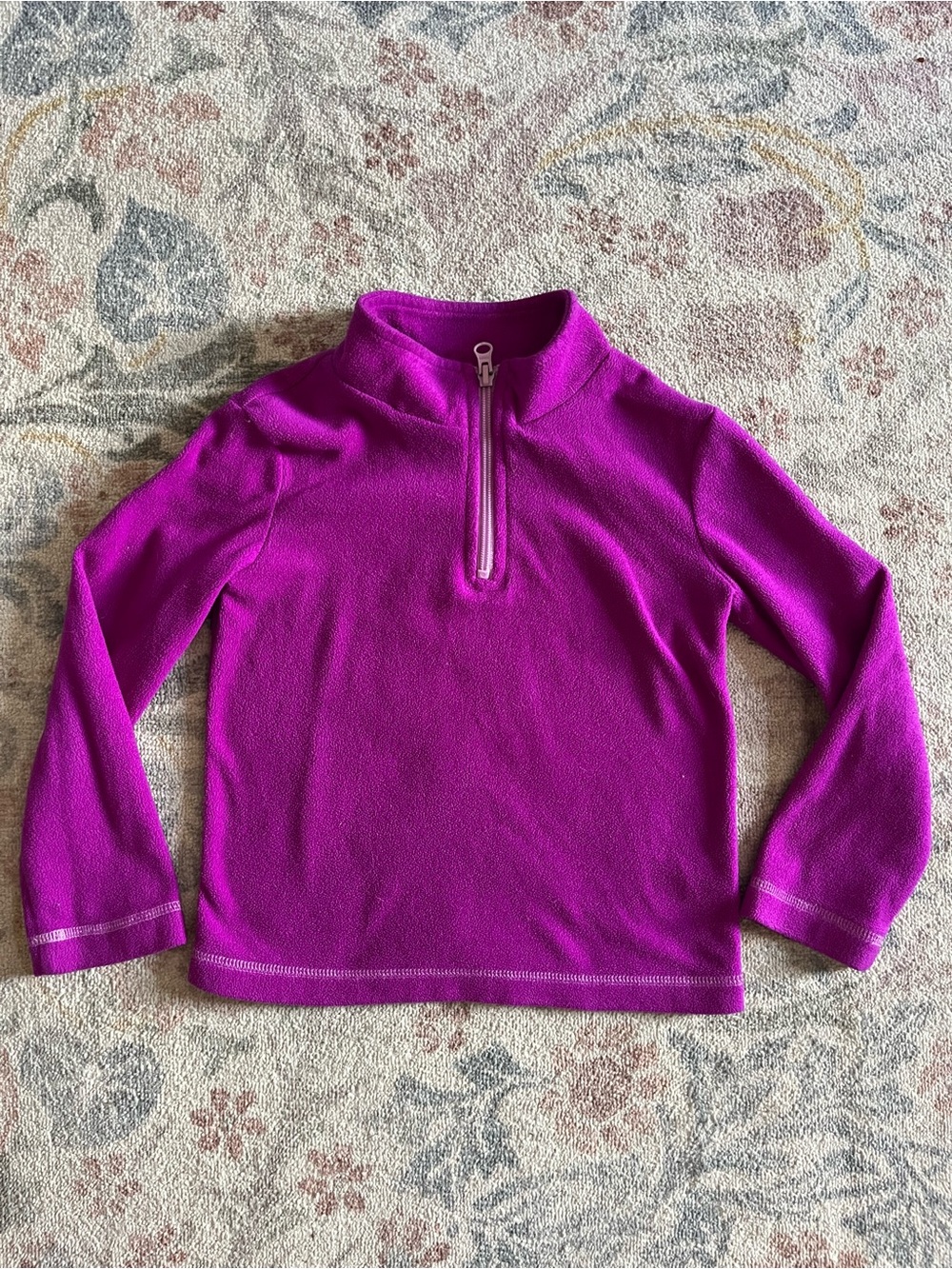 Faded Glory Girls' Bright Magenta Quarter-Zip Fleece Pullover